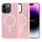 Husa MagSafe pentru Apple iPhone 14 Pro Max, Techsuit, HaloFrost, Roz