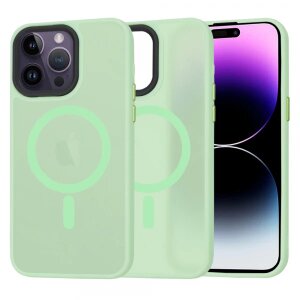 Husa MagSafe pentru Apple iPhone 14 Pro Max, Techsuit, HaloFrost, Verde Deschis