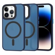 Husa MagSafe pentru Apple iPhone 14 Pro, Techsuit, HaloFrost, Bleumarin