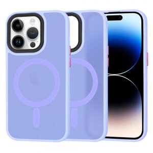 Husa MagSafe pentru Apple iPhone 14 Pro, Techsuit, HaloFrost, Mov Deschis