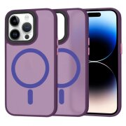 Husa MagSafe pentru Apple iPhone 14 Pro, Techsuit, HaloFrost, Mov Inchis