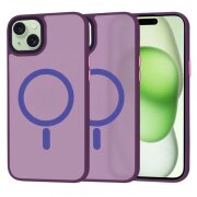 Husa MagSafe pentru Apple iPhone 15 Plus, Techsuit, HaloFrost, Mov Inchis