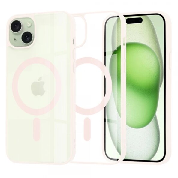 Husa MagSafe pentru Apple iPhone 15 Plus, Techsuit, Pro, Roz