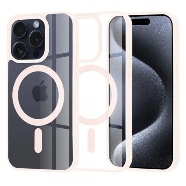 Husa MagSafe pentru Apple iPhone 15 Pro, Techsuit, Pro, Roz
