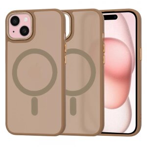 Husa MagSafe pentru Apple iPhone 15, Techsuit, HaloFrost, Maro