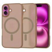 Husa MagSafe pentru Apple iPhone 16 Plus, Techsuit, HaloFrost, Maro