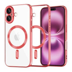 Husa MagSafe pentru Apple iPhone 16 Plus, Techsuit, Luxury Crystal, Rosie