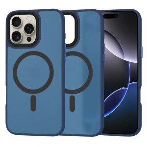 Husa MagSafe pentru Apple iPhone 16 Pro Max, Techsuit, HaloFrost, Bleumarin