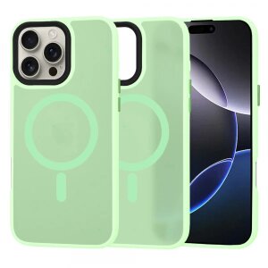 Husa MagSafe pentru Apple iPhone 16 Pro Max, Techsuit, HaloFrost, Verde Deschis