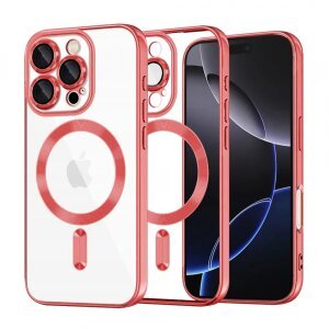 Husa MagSafe pentru Apple iPhone 16 Pro Max, Techsuit, Luxury Crystal, Rosie