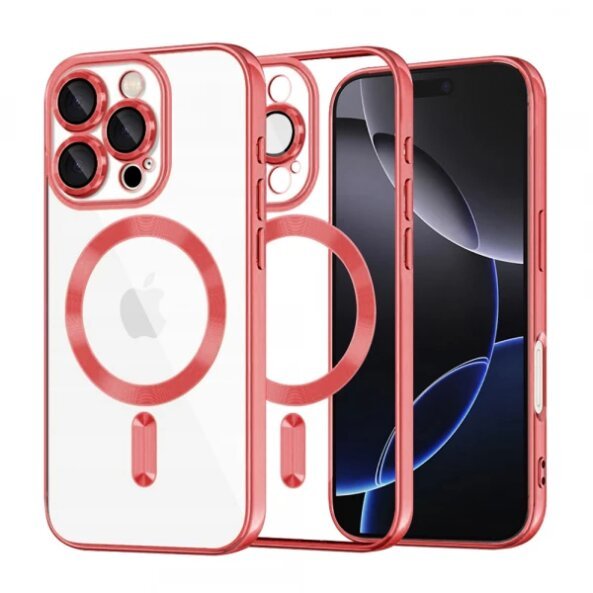 Husa MagSafe pentru Apple iPhone 16 Pro Max, Techsuit, Luxury Crystal, Rosie