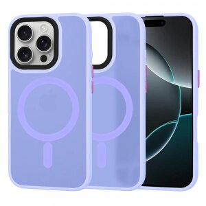 Husa MagSafe pentru Apple iPhone 16 Pro, Techsuit, HaloFrost, Mov Deschis