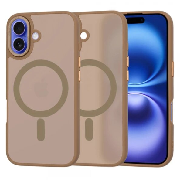 Husa MagSafe pentru Apple iPhone 16, Techsuit, HaloFrost, Maro