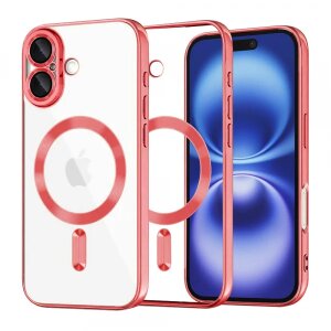 Husa MagSafe pentru Apple iPhone 16, Techsuit, Luxury Crystal, Rosie