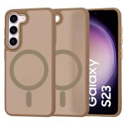 Husa MagSafe pentru Samsung Galaxy S23 S911, Techsuit, HaloFrost, Maro