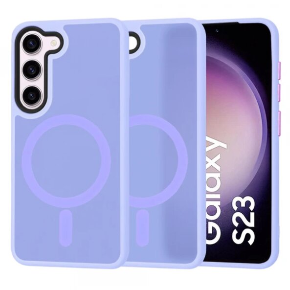 Husa MagSafe pentru Samsung Galaxy S23 S911, Techsuit, HaloFrost, Mov Deschis