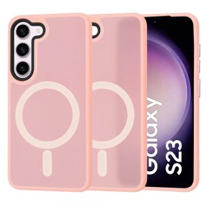 Husa MagSafe pentru Samsung Galaxy S23 S911, Techsuit, HaloFrost, Roz