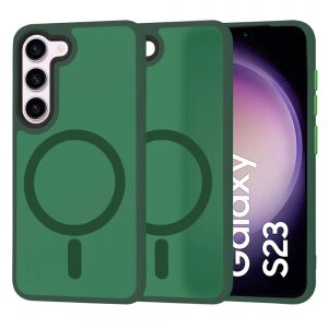 Husa MagSafe pentru Samsung Galaxy S23 S911, Techsuit, HaloFrost, Verde