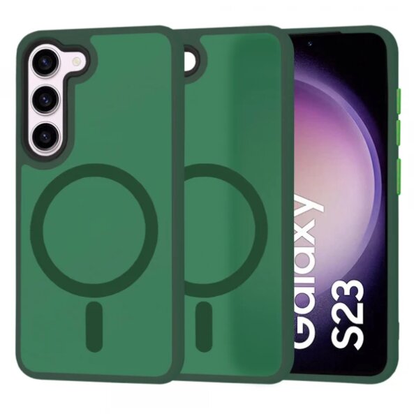 Husa MagSafe pentru Samsung Galaxy S23 S911, Techsuit, HaloFrost, Verde