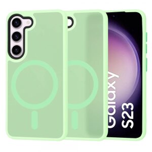 Husa MagSafe pentru Samsung Galaxy S23 S911, Techsuit, HaloFrost, Verde Deschis
