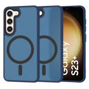 Husa MagSafe pentru Samsung Galaxy S23+ S916, Techsuit, HaloFrost, Bleumarin