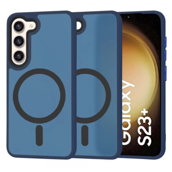 Husa MagSafe pentru Samsung Galaxy S23+ S916, Techsuit, HaloFrost, Bleumarin