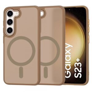 Husa MagSafe pentru Samsung Galaxy S23+ S916, Techsuit, HaloFrost, Maro
