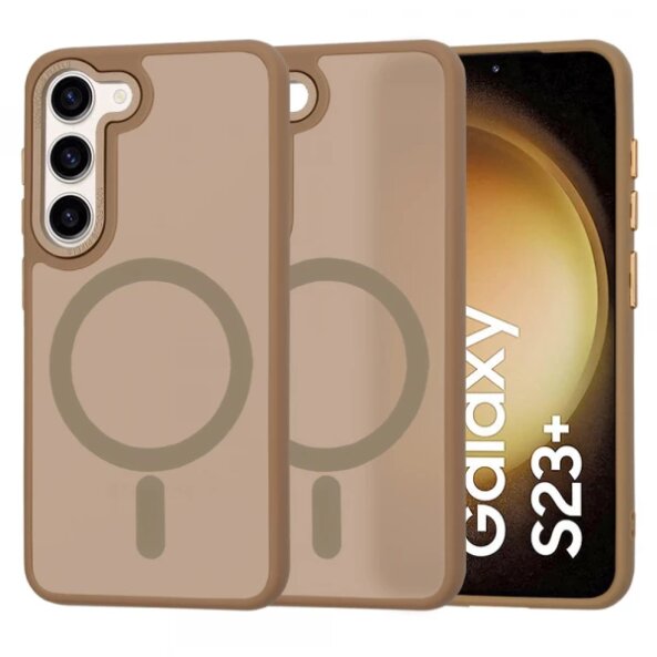 Husa MagSafe pentru Samsung Galaxy S23+ S916, Techsuit, HaloFrost, Maro