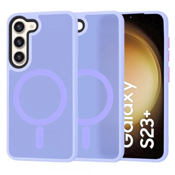 Husa MagSafe pentru Samsung Galaxy S23+ S916, Techsuit, HaloFrost, Mov Deschis