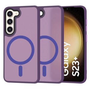 Husa MagSafe pentru Samsung Galaxy S23+ S916, Techsuit, HaloFrost, Mov Inchis