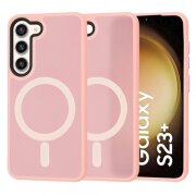 Husa MagSafe pentru Samsung Galaxy S23+ S916, Techsuit, HaloFrost, Roz