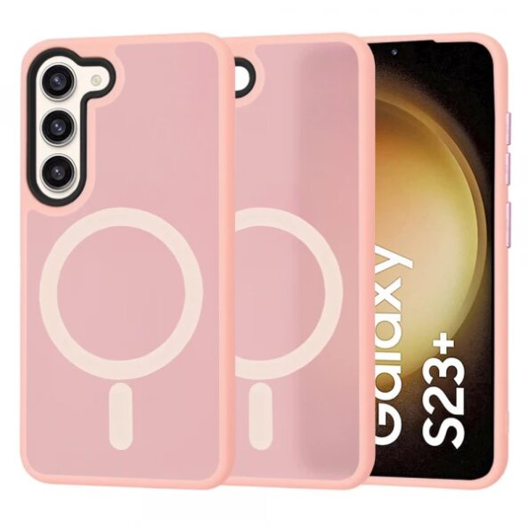 Husa MagSafe pentru Samsung Galaxy S23+ S916, Techsuit, HaloFrost, Roz