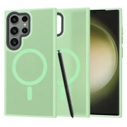 Husa MagSafe pentru Samsung Galaxy S23 Ultra S918, Techsuit, HaloFrost, Verde Deschis
