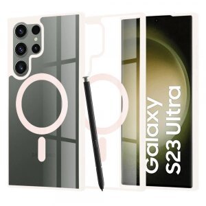 Husa MagSafe pentru Samsung Galaxy S23 Ultra S918, Techsuit, Pro, Roz