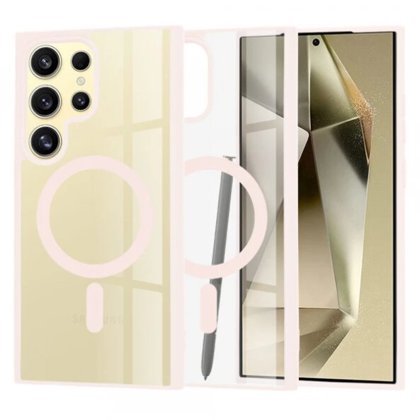 Husa MagSafe pentru Samsung Galaxy S24 Ultra S928, Techsuit, Pro, Roz