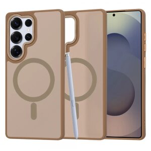 Husa MagSafe pentru Samsung Galaxy S25 Ultra S938, Techsuit, HaloFrost, Maro