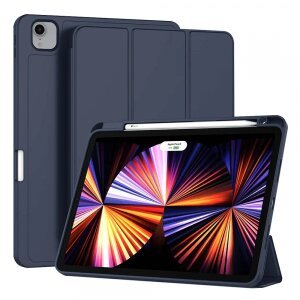 Husa pentru Apple iPad Pro 11 (2022) / Pro 11 (2021) / Pro 11 (2020) / Pro 11 (2018), Techsuit, Flex Trifold, Bleumarin