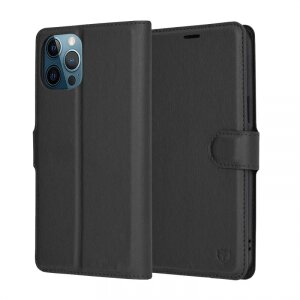 Husa pentru Apple iPhone 12 Pro Max, Techsuit, Leather Folio, Neagra