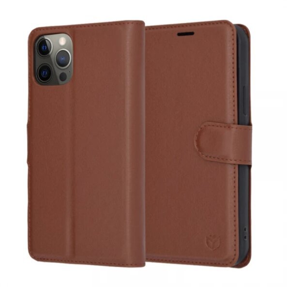 Husa pentru Apple iPhone 12 Pro, Techsuit, Leather Folio, Maro