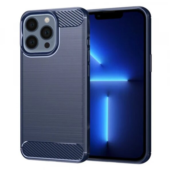 Husa pentru Apple iPhone 13 Pro Max, Techsuit, Carbon, Albastra