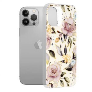 Husa pentru Apple iPhone 13 Pro Max, Techsuit, Marble, Alba