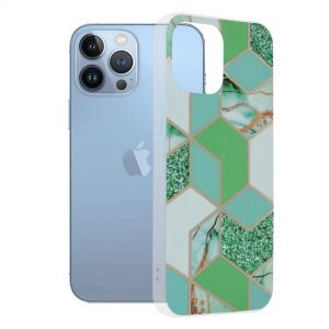 Husa pentru Apple iPhone 13 Pro Max, Techsuit, Marble, Verde