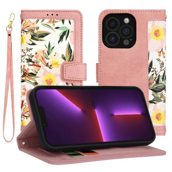 Husa pentru Apple iPhone 13 Pro, Techsuit, FlipCraft, Roz