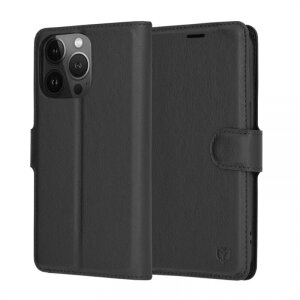 Husa pentru Apple iPhone 13 Pro, Techsuit, Leather Folio, Neagra