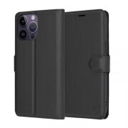 Husa pentru Apple iPhone 14 Pro Max, Techsuit, Leather Folio, Neagra