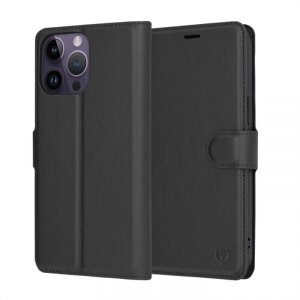 Husa pentru Apple iPhone 14 Pro Max, Techsuit, Leather Folio, Neagra