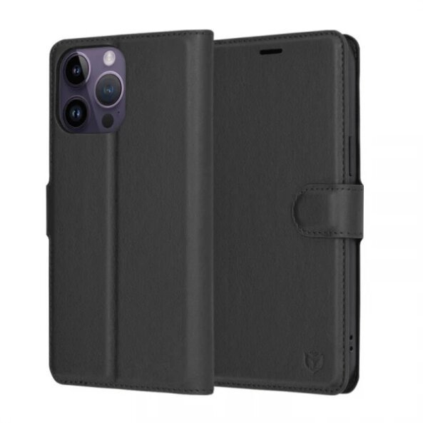 Husa pentru Apple iPhone 14 Pro Max, Techsuit, Leather Folio, Neagra