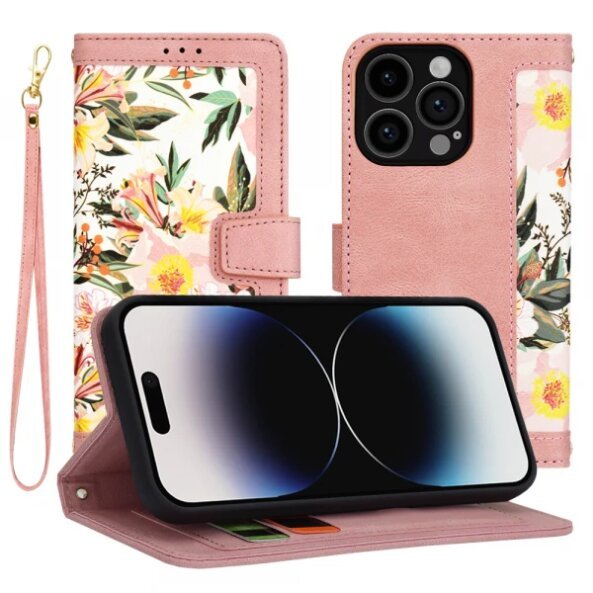 Husa pentru Apple iPhone 14 Pro, Techsuit, FlipCraft, Roz