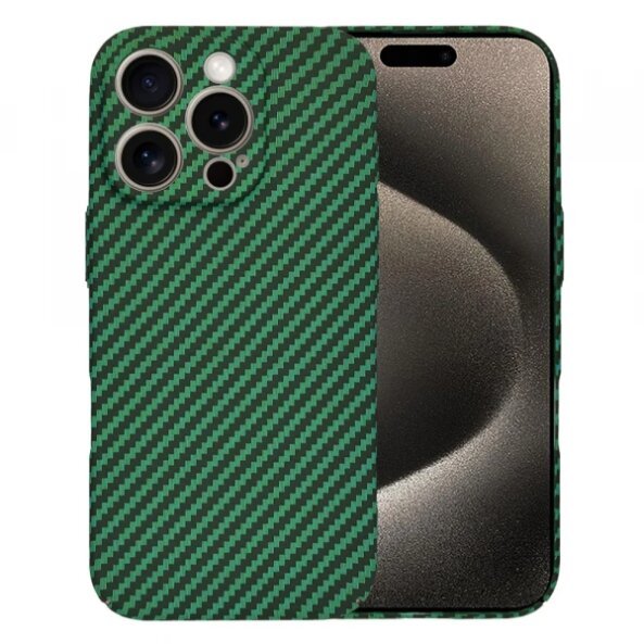 Husa pentru Apple iPhone 15 Pro Max, Techsuit, Carbonite FiberShell, Verde