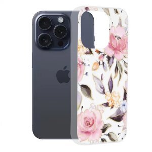 Husa pentru Apple iPhone 15 Pro, Techsuit, Marble, Alba